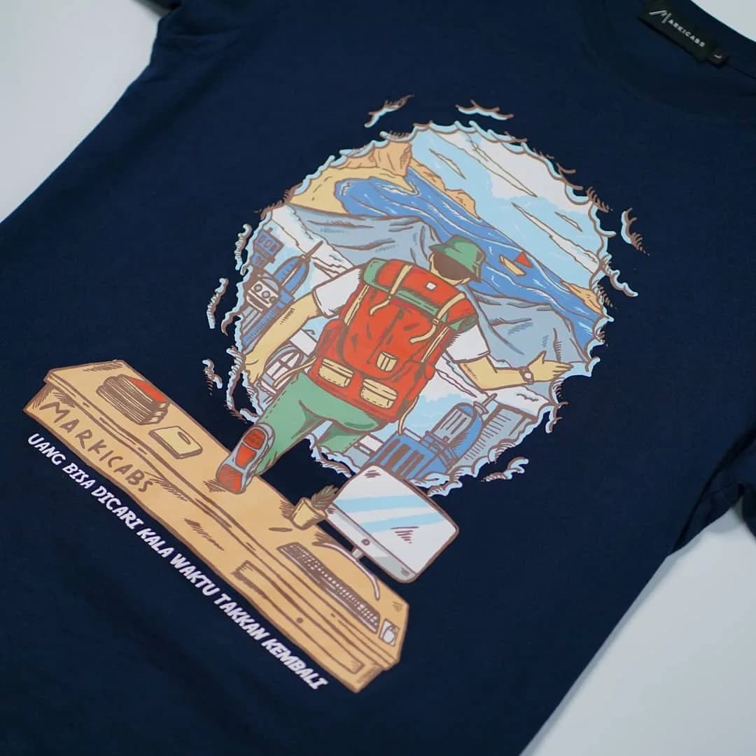 Markicabs - Waktu T-Shirt Original - Navy tampak 3